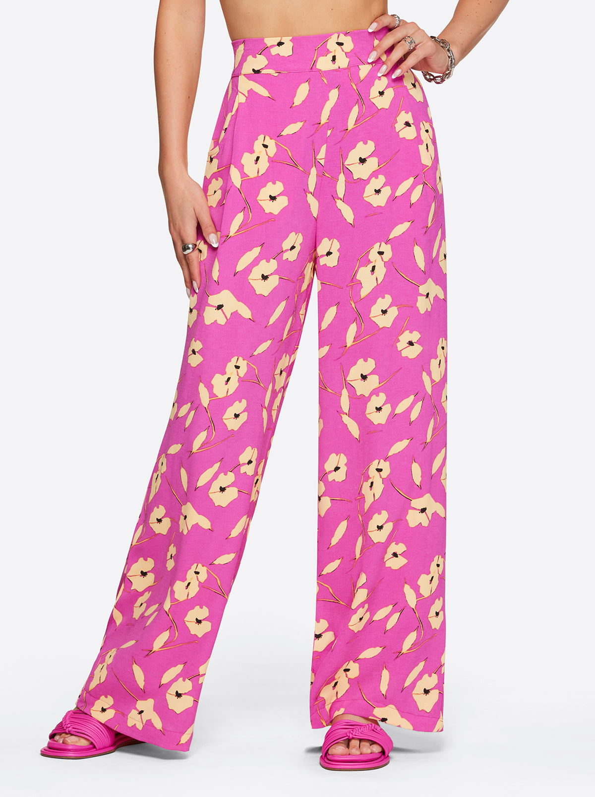 Winnie Wide Leg Pants in Withering Petals - Jessica Simpson Women