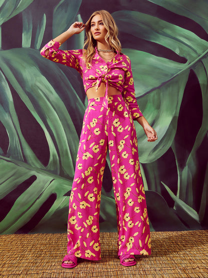 Winnie Wide Leg Pants in Withering Petals - Jessica Simpson Women