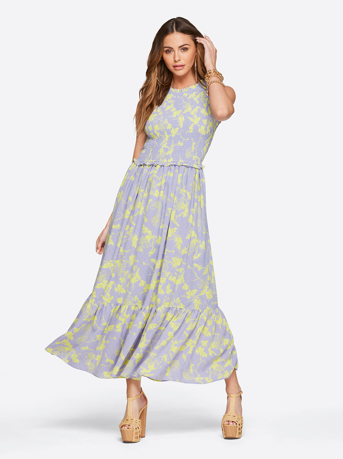 Mira Tiered Ruffle Maxi Dress in Hidden Lotus - Jessica Simpson Women
