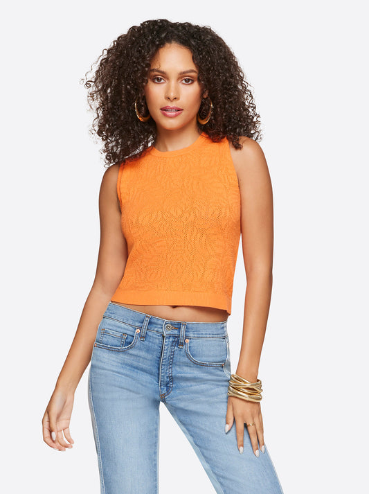 Ivy Mesh Tank in Mandarin Orange - Jessica Simpson Women