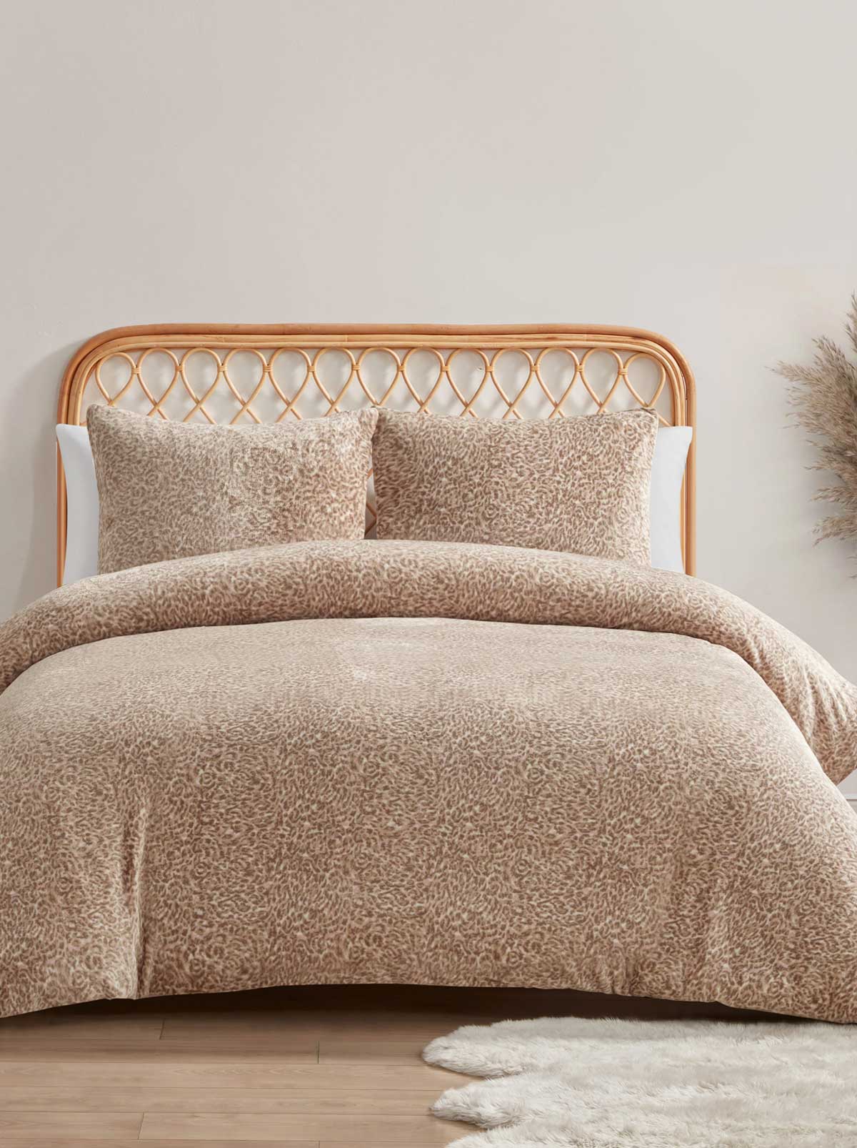 Leopard Printed Plush Duvet Cover  Set - Jessica Simpson Home