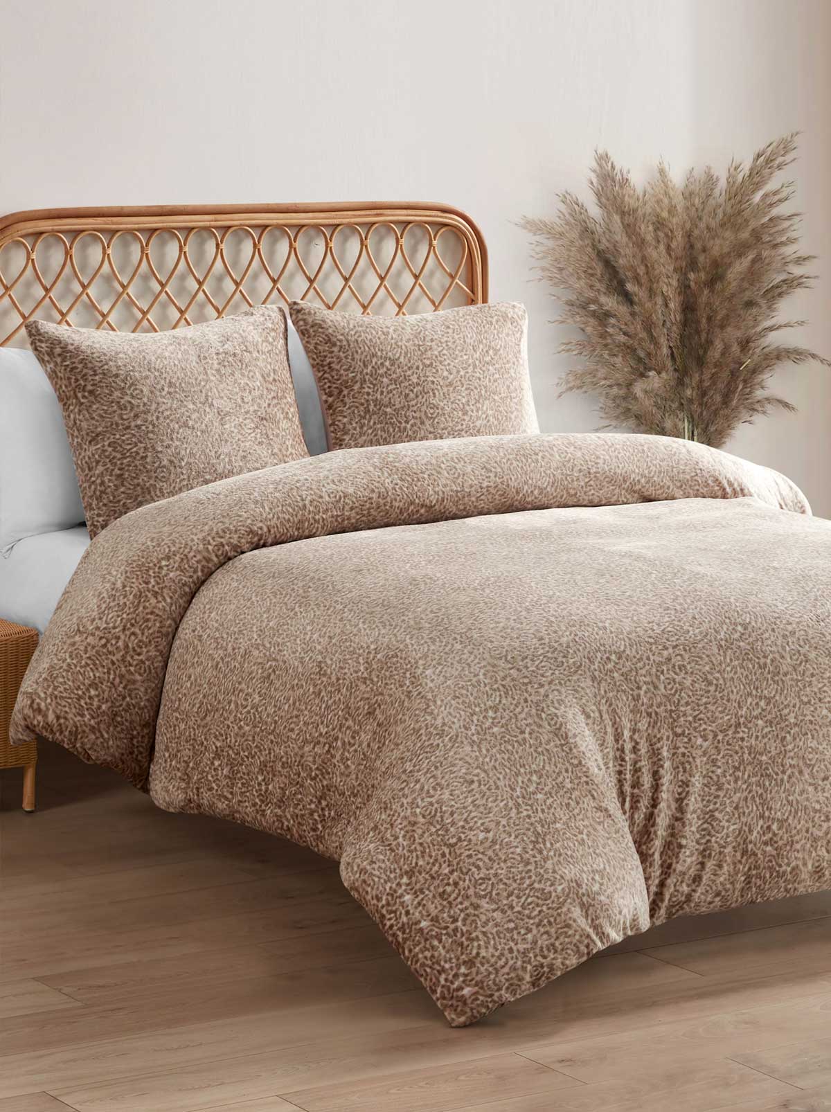 Leopard Printed Plush Duvet Cover  Set - Jessica Simpson Home