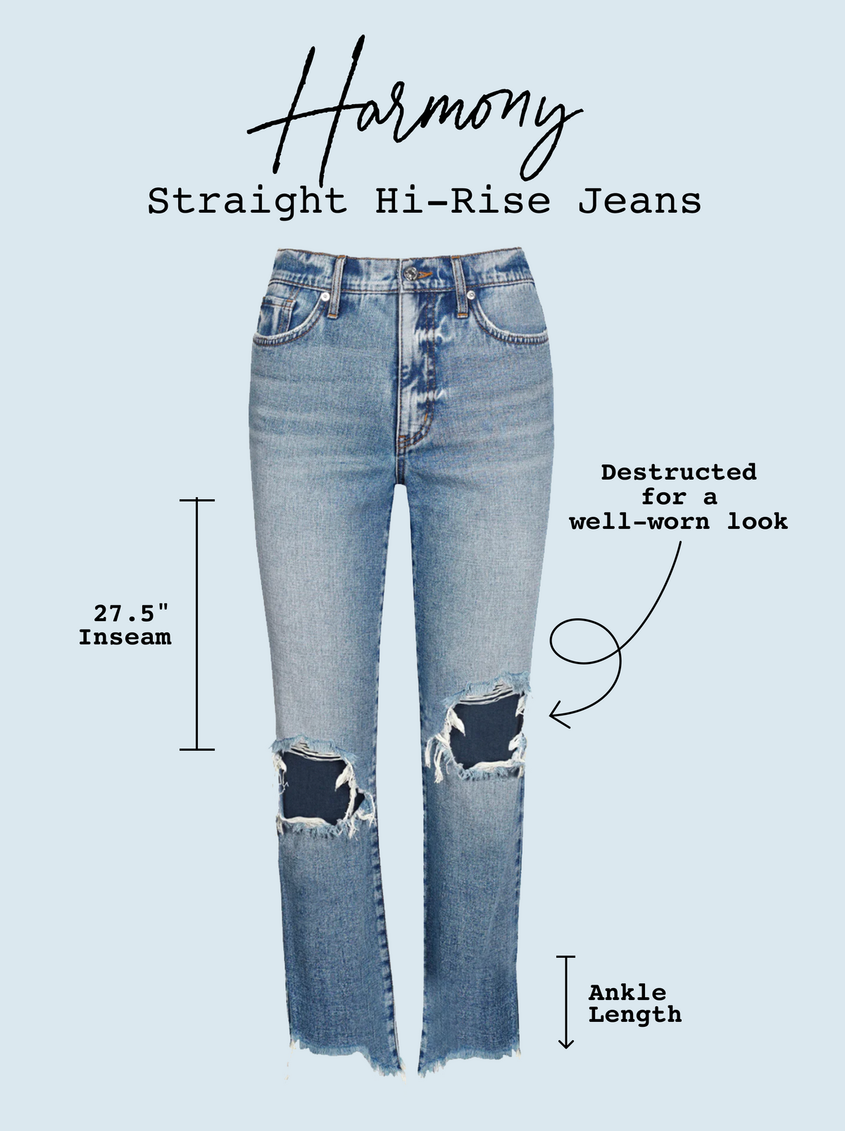 Harmony Straight High Rise Jean in Sunshine - Jessica Simpson Women