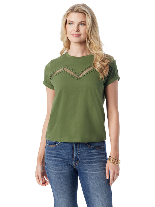 Valeriya Tee in Bronze Green - Jessica Simpson Women