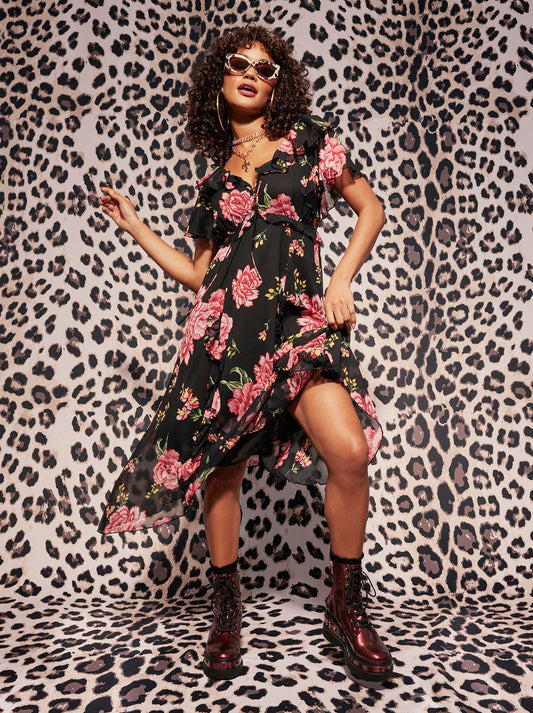 Maila Maxi Dress in Sketchy Roses - Jessica Simpson Women