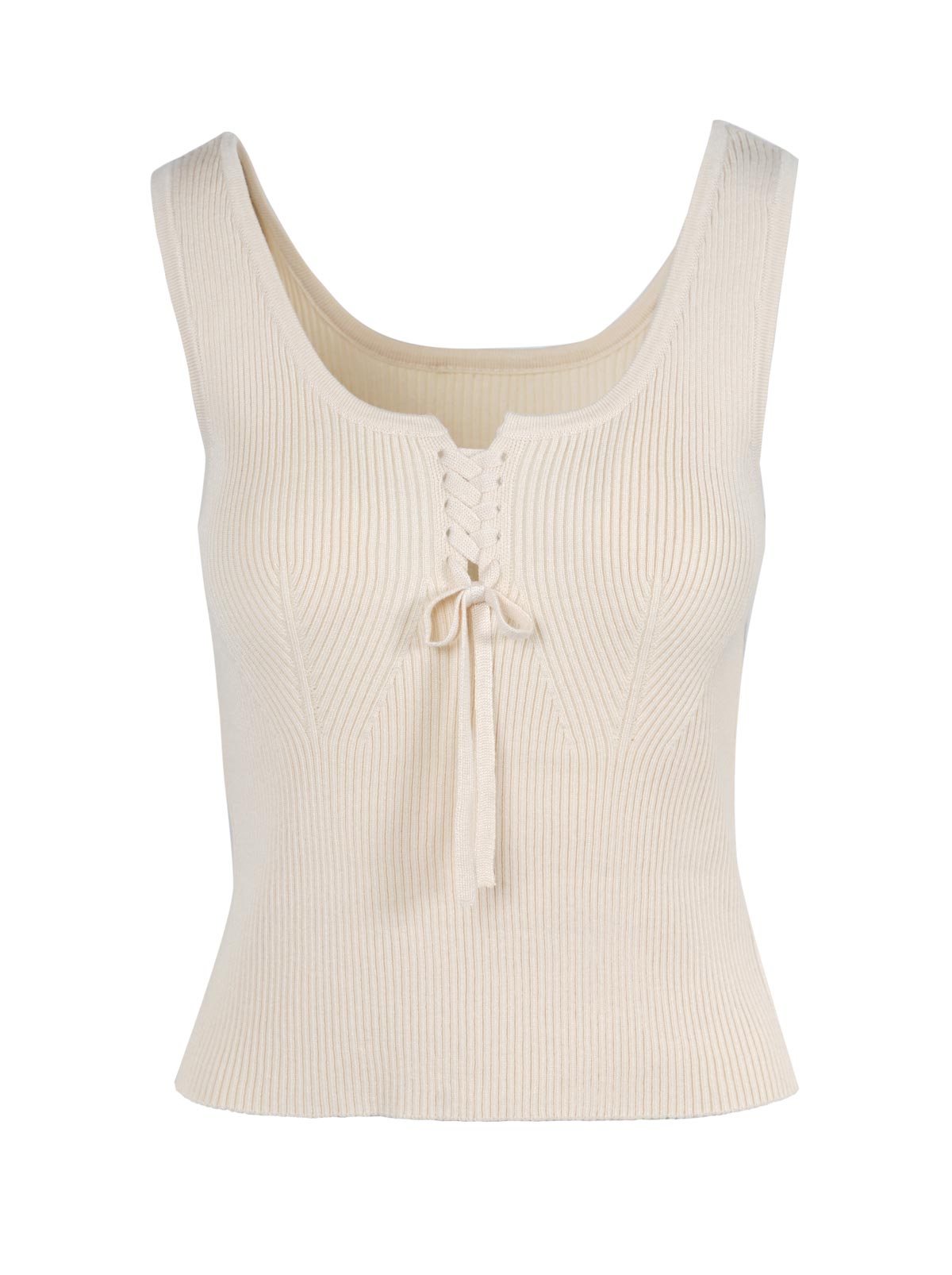 Johanna Lace Up Tank in Parchment - Jessica Simpson Women