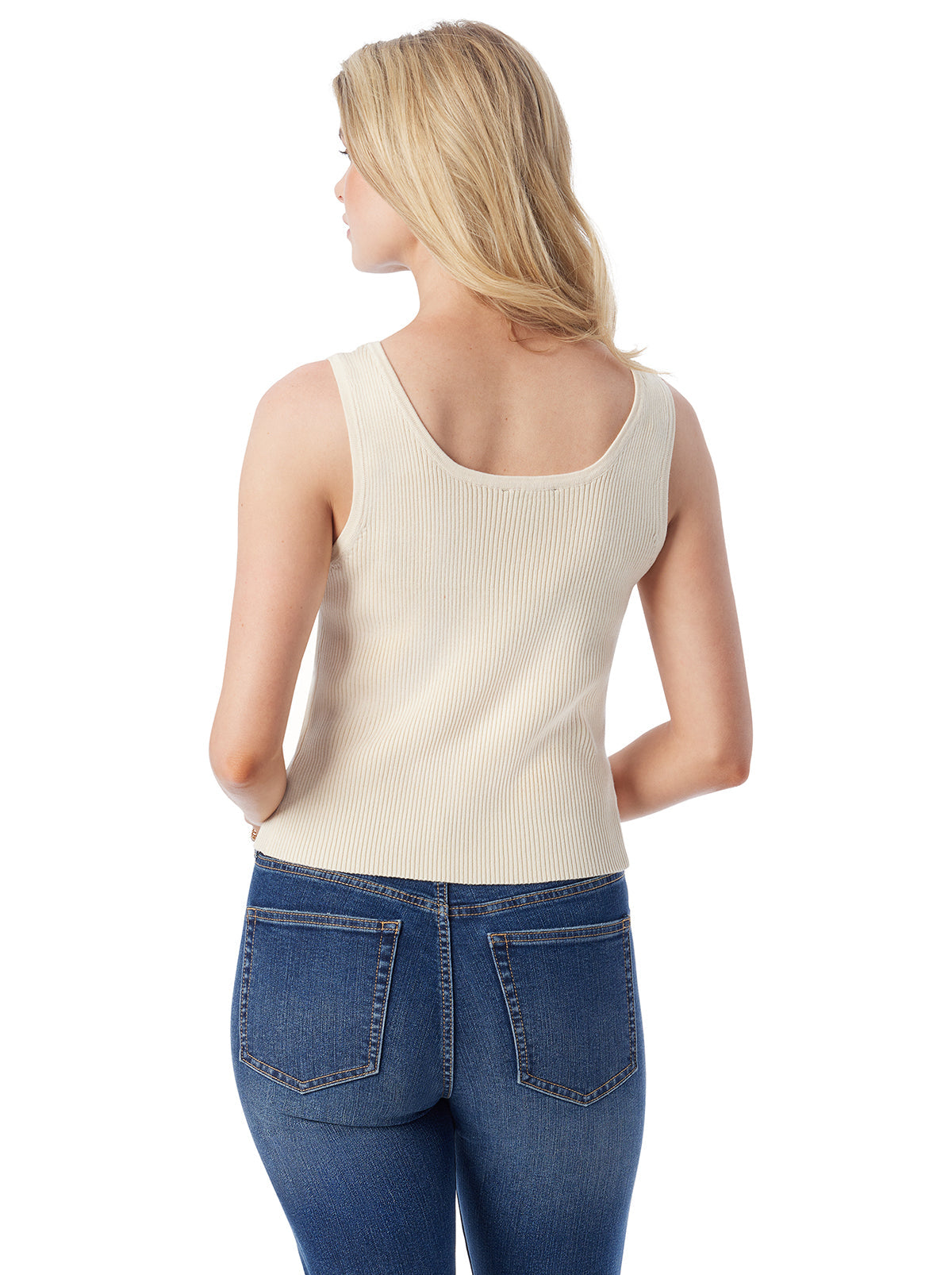 Johanna Lace Up Tank in Parchment - Jessica Simpson Women