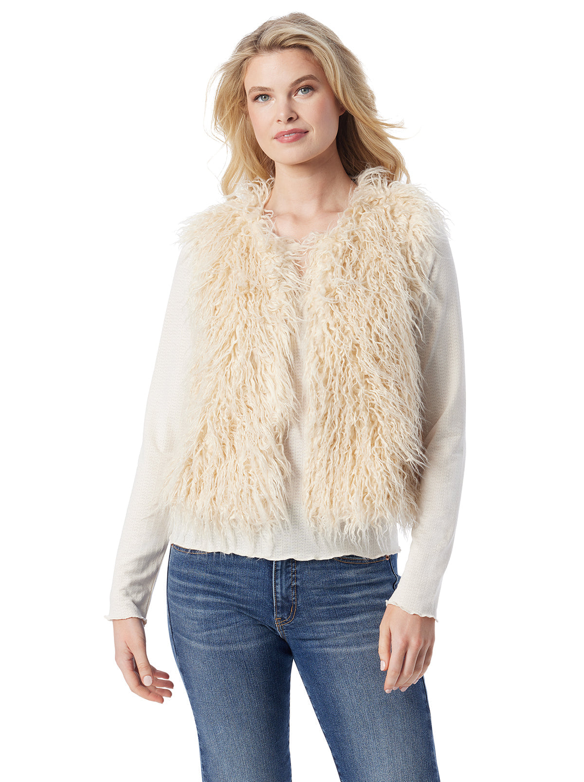 Fur Vest in Gardenia - Jessica Simpson Women