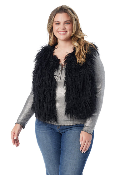 Fur Vest in Anthracite - Jessica Simpson Women