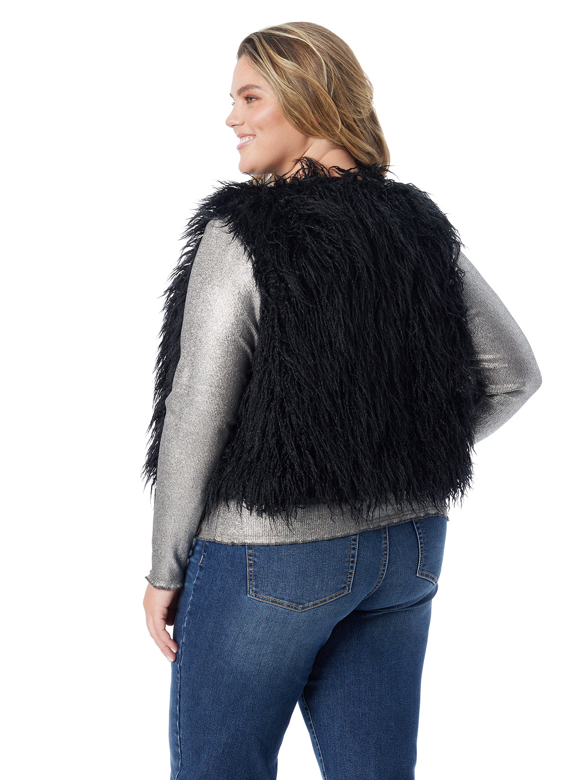 Fur Vest in Anthracite - Jessica Simpson Women