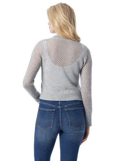 Bianka Cardigan in Metallic Silver - Jessica Simpson Women