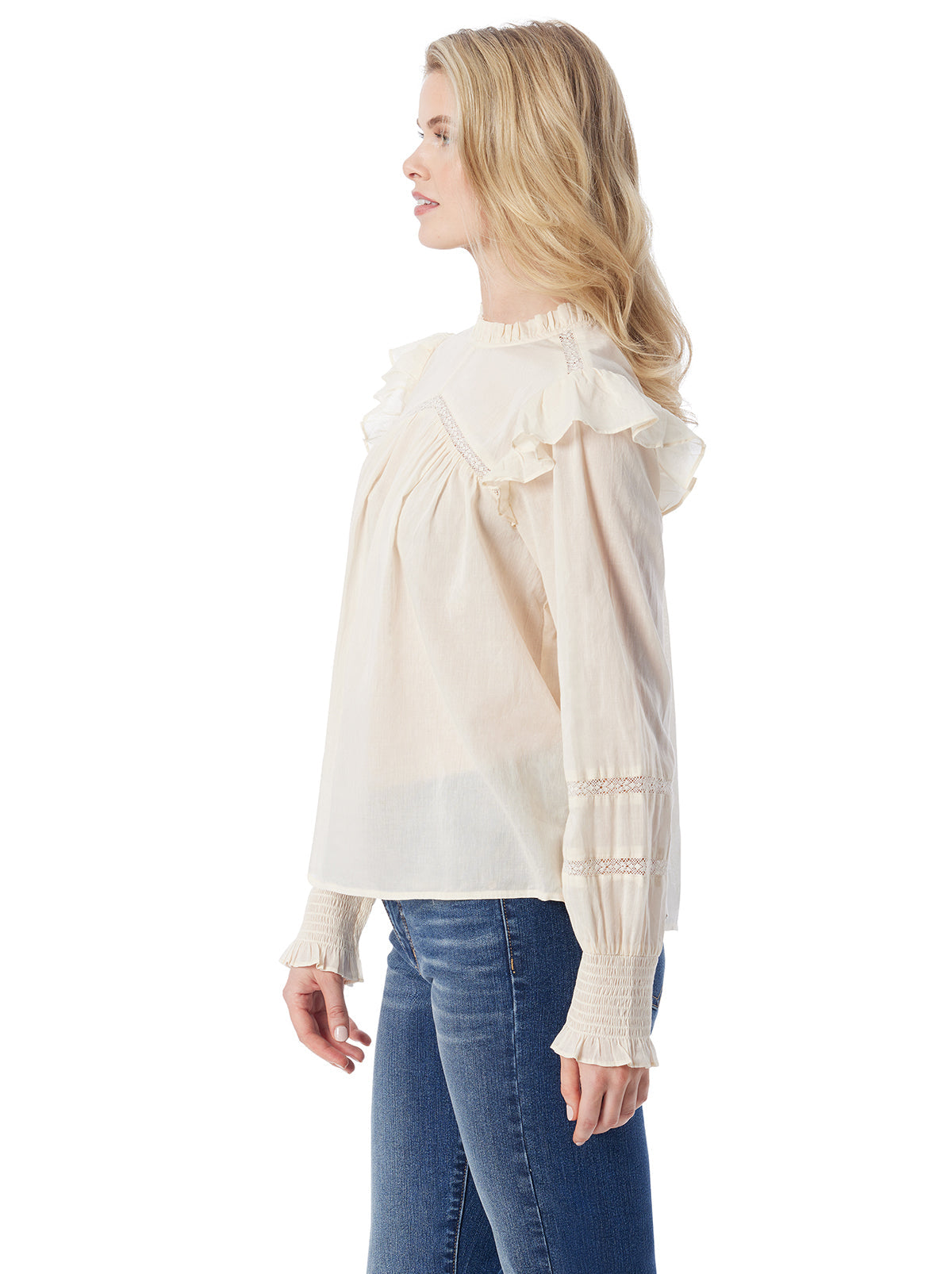 Elsiana Ruffle Top in Parchment - Jessica Simpson Women