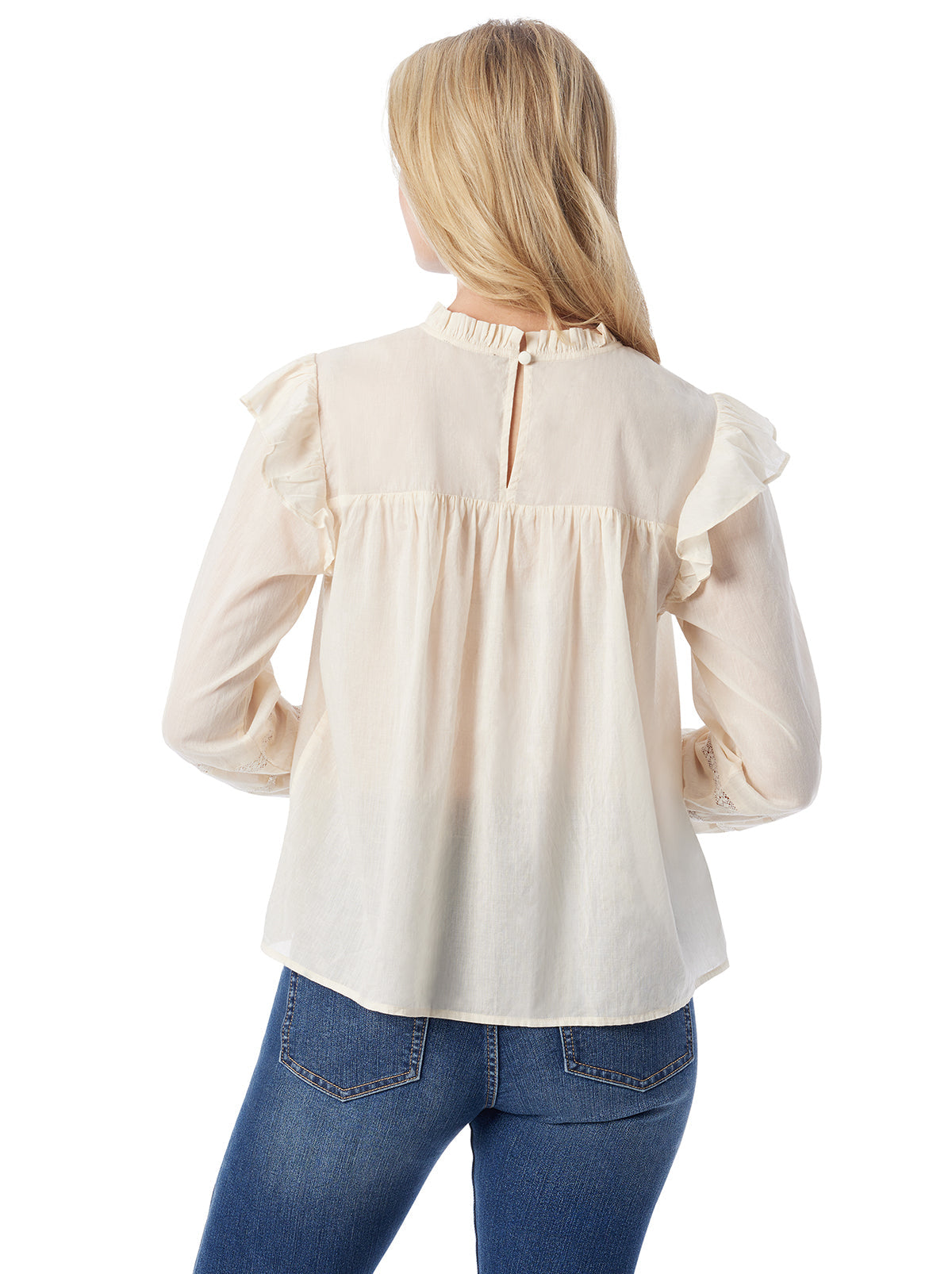 Elsiana Ruffle Top in Parchment - Jessica Simpson Women