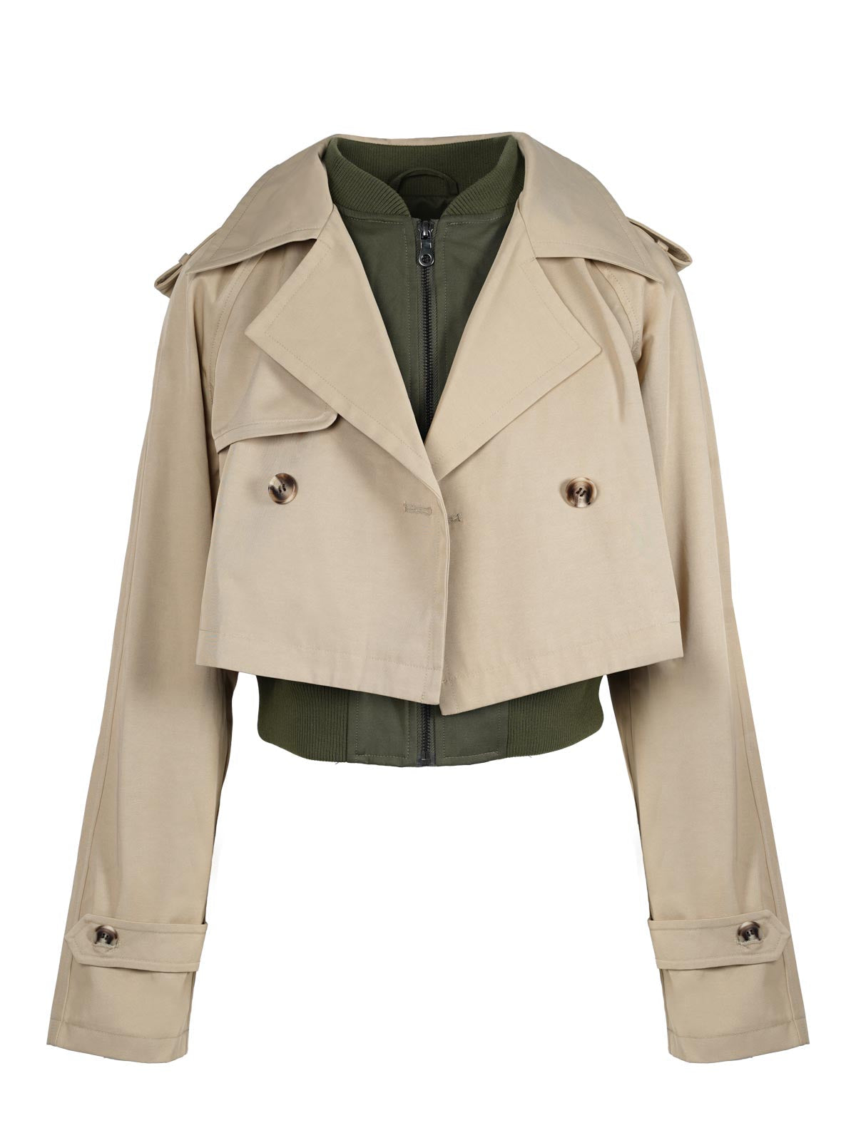 Trench Bomber Jacket in Khaki - Jessica Simpson Women