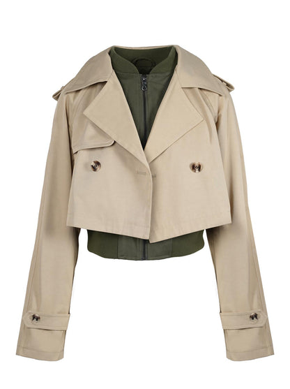 Trench Bomber Jacket in Khaki - Jessica Simpson Women