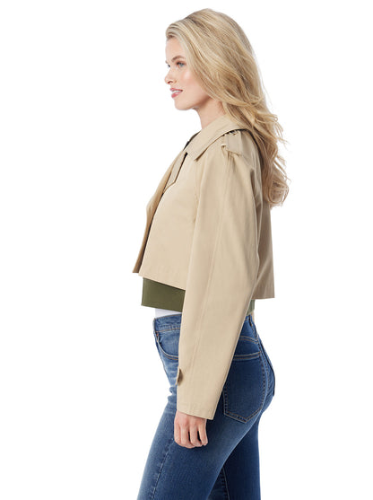 Trench Bomber Jacket in Khaki - Jessica Simpson Women