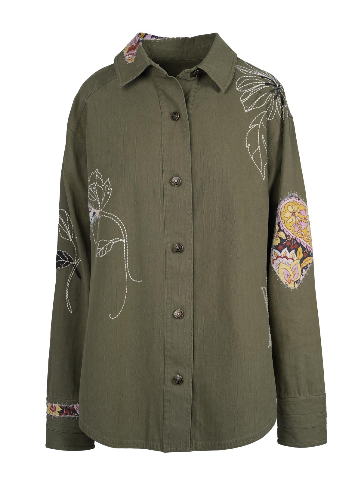 Embellished Shacket in Bronze Green - Jessica Simpson Women
