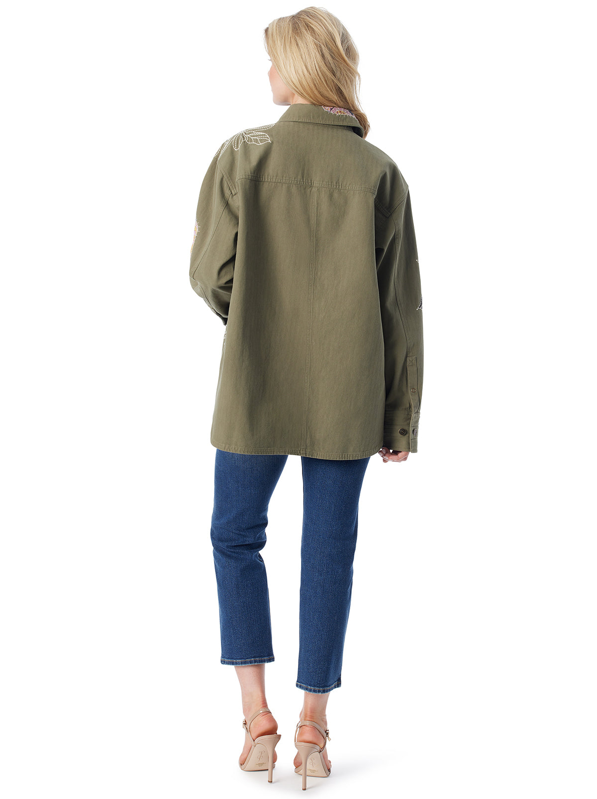 Embellished Shacket in Bronze Green - Jessica Simpson Women