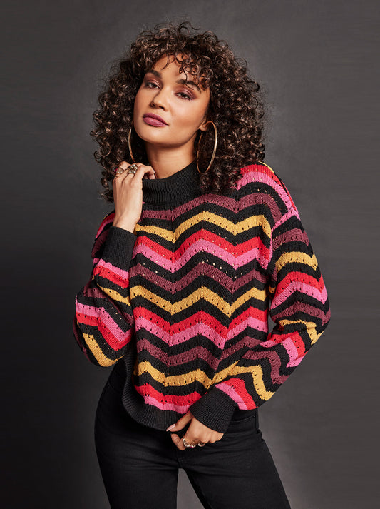 Farai Sweater in Striped Multi - Jessica Simpson Women