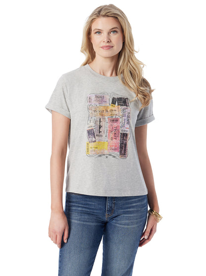 Ike Tee in Light Heather Grey - Jessica Simpson Women
