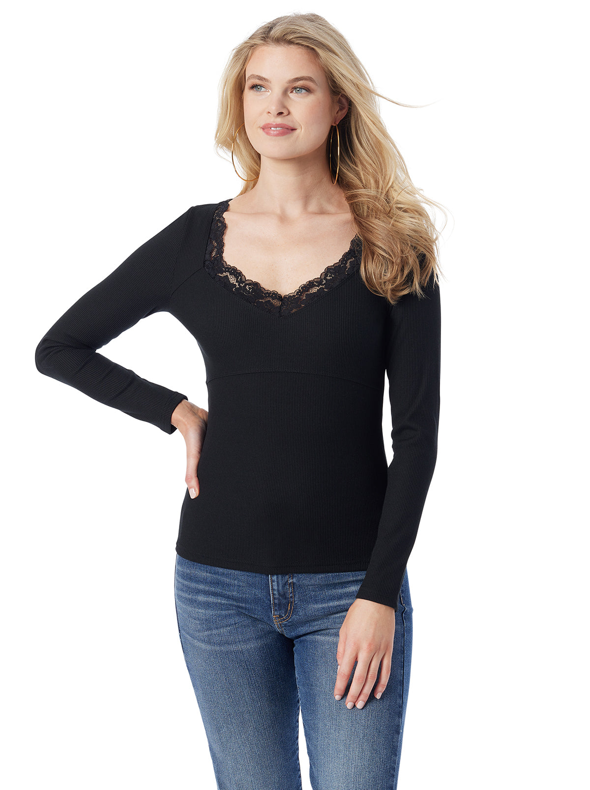 Abbey Sweatheart Top in Anthracite - Jessica Simpson Women