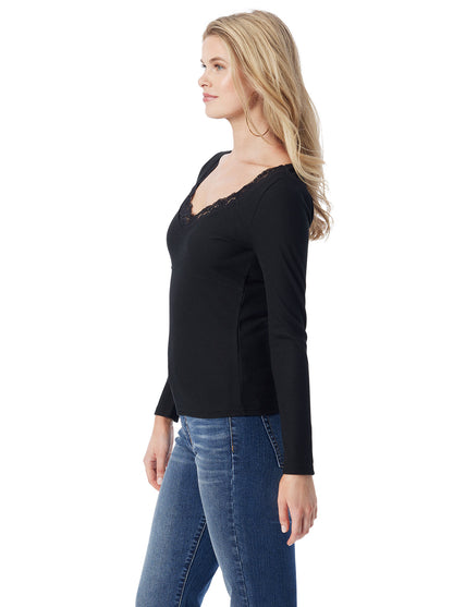 Abbey Sweatheart Top in Anthracite - Jessica Simpson Women
