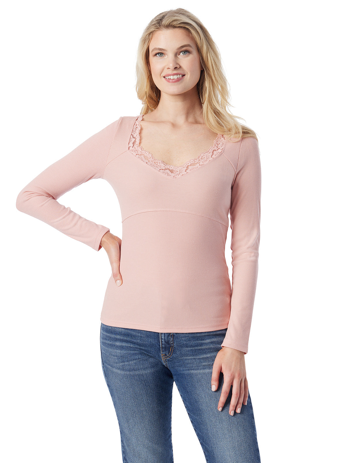 Abbey Sweatheart Top in Silver Pink - Jessica Simpson Women