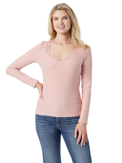Abbey Sweatheart Top in Silver Pink - Jessica Simpson Women