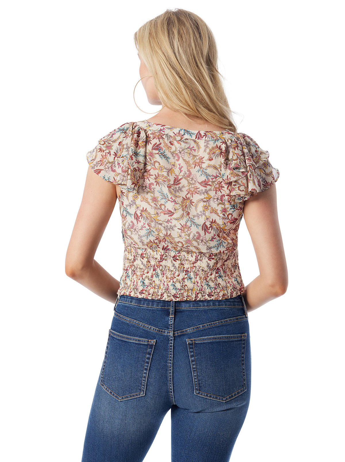 Dixie Cropped Blouse in Cartoon Florals - Jessica Simpson Women