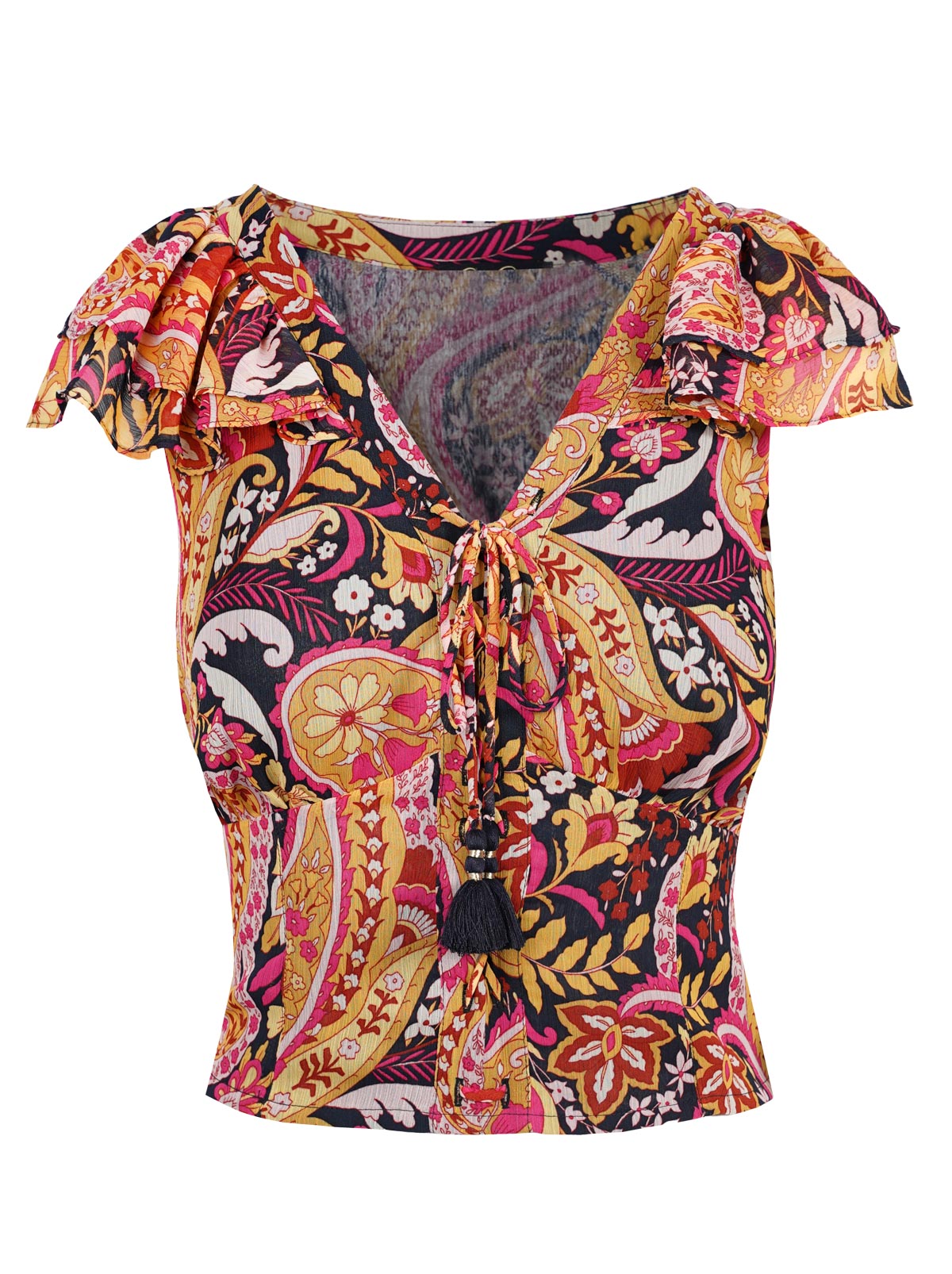 Dixie Cropped Blouse in Paisley World - Jessica Simpson Women