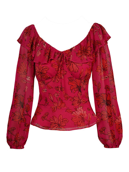 Aki Blouse in Outlines Blossoms - Jessica Simpson Women