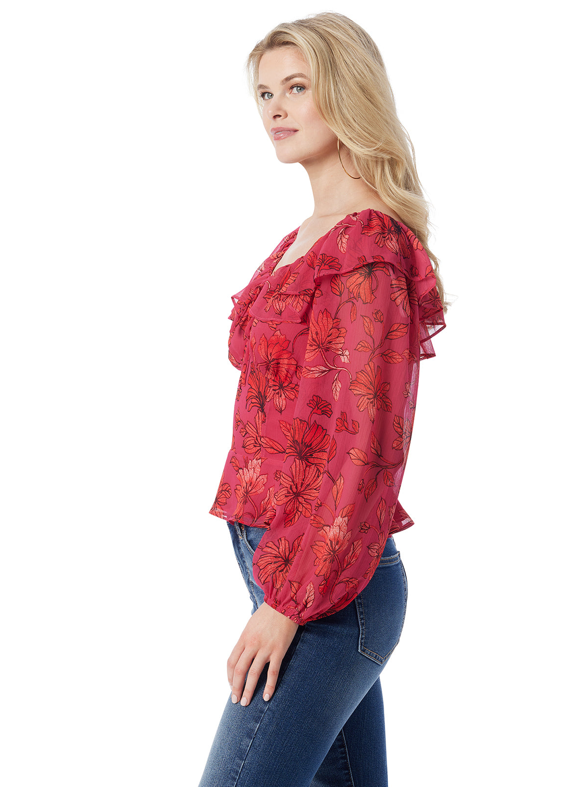 Aki Blouse in Outlines Blossoms - Jessica Simpson Women