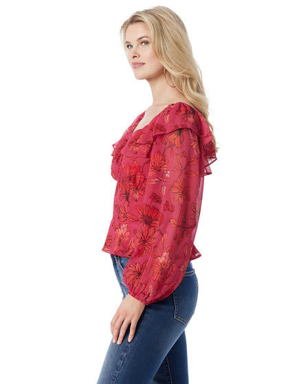 Aki Blouse in Outlines Blossoms - Jessica Simpson Women