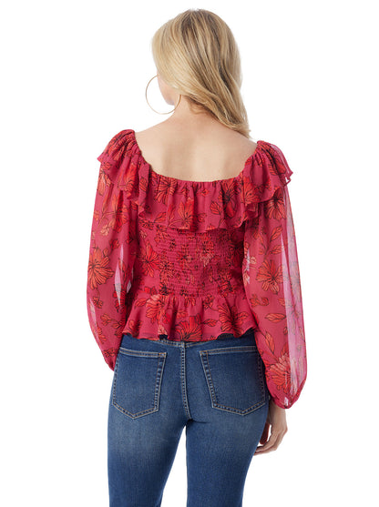 Aki Blouse in Outlines Blossoms - Jessica Simpson Women