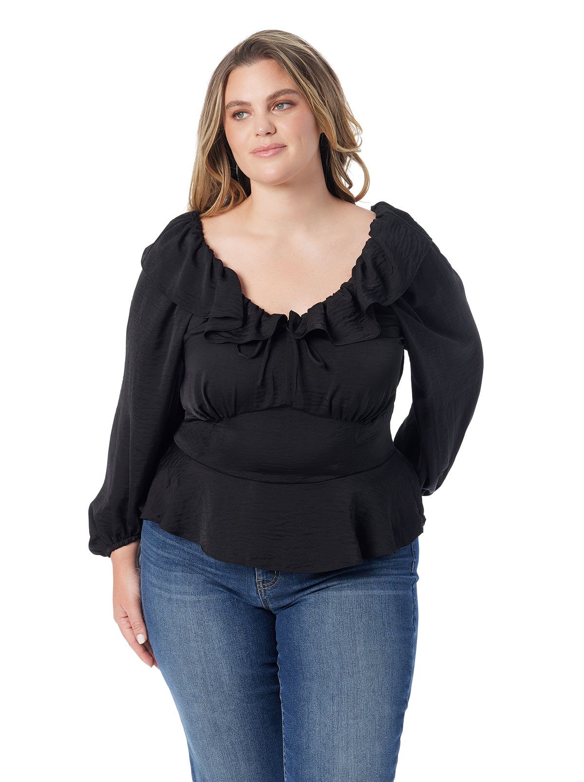 Aki Blouse in Anthracite - Jessica Simpson Women