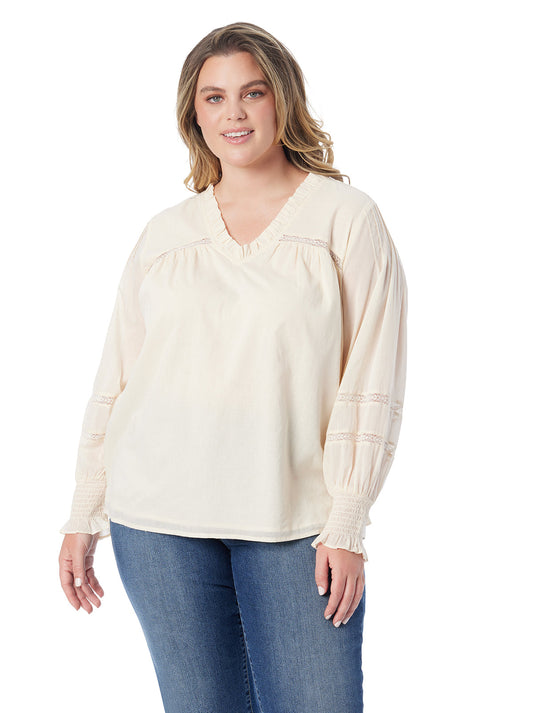 Milla Ruffle Top in Parchment - Jessica Simpson Women
