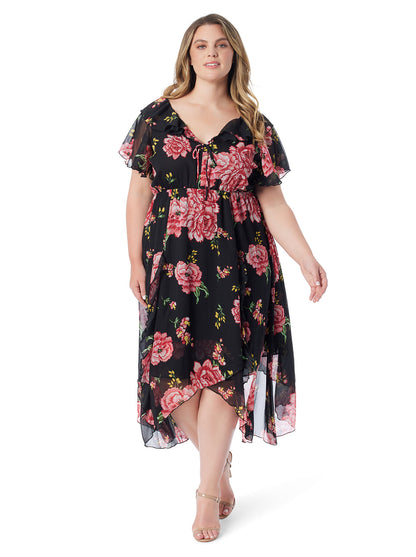 Elise Dress in Sketchy Roses - Jessica Simpson Women