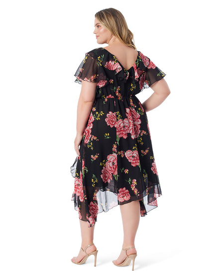 Elise Dress in Sketchy Roses - Jessica Simpson Women