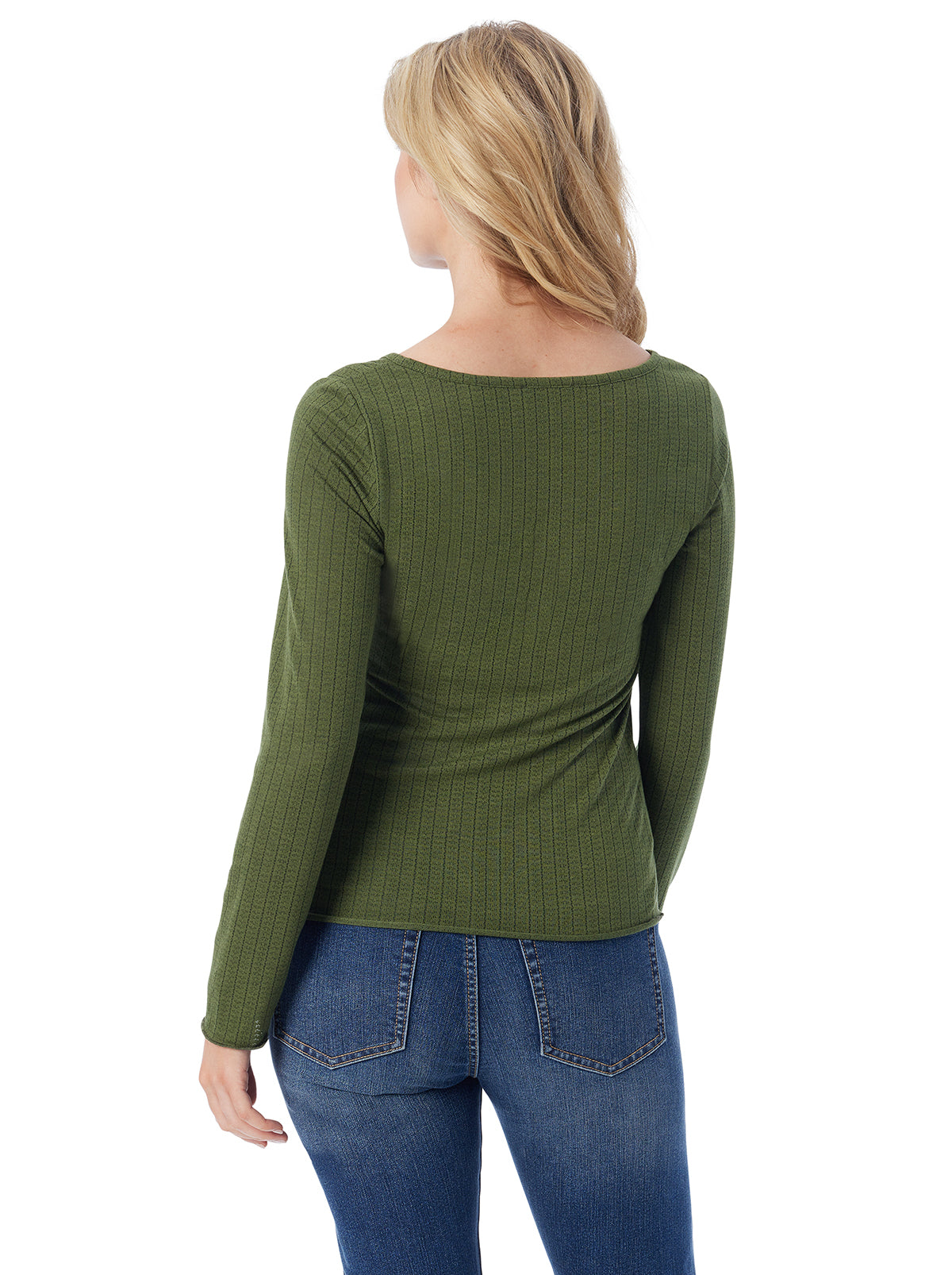 Tahani Henley Top in Bronze Green - Jessica Simpson Women
