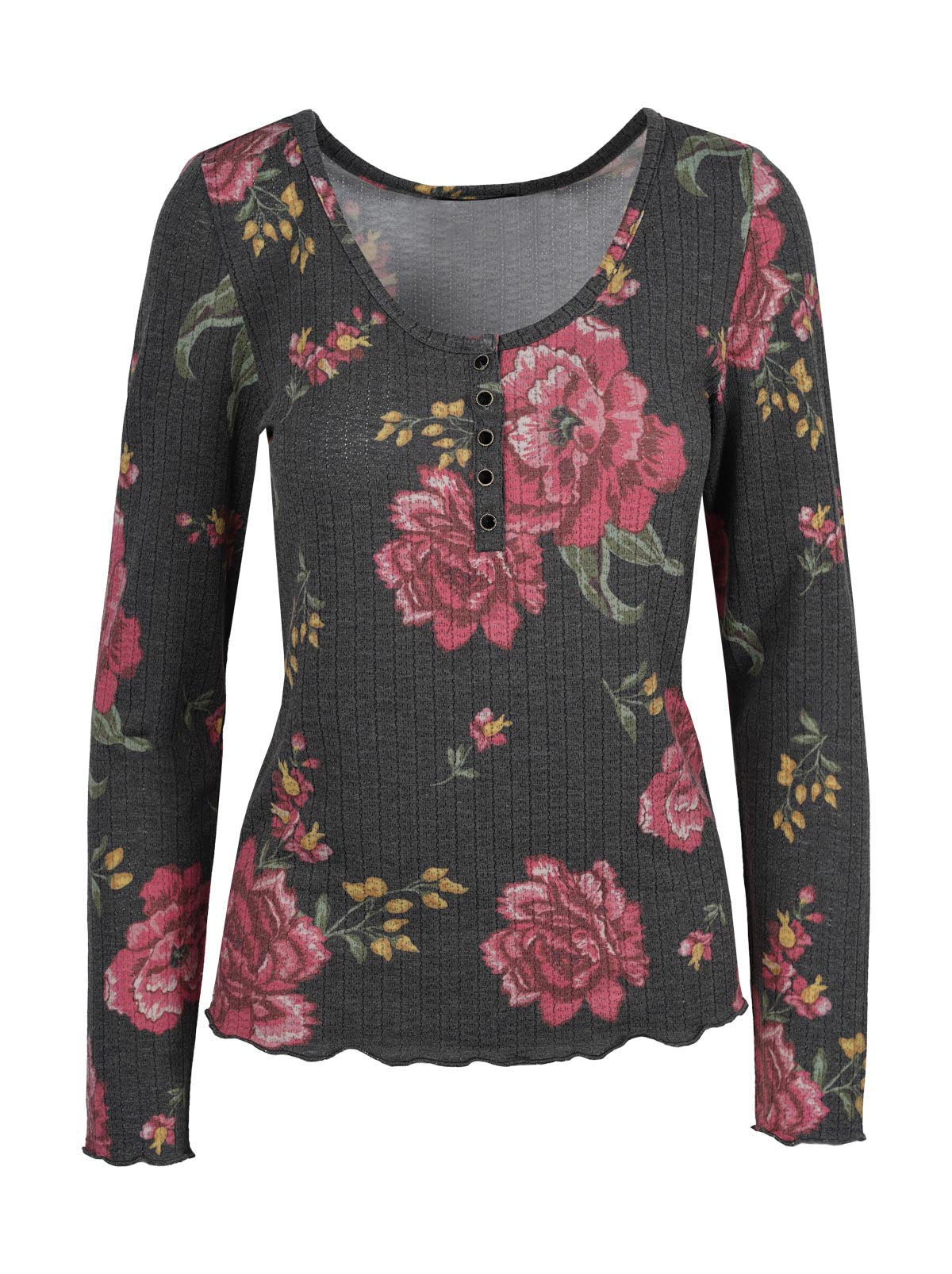 Tahani Henley Top in Sketchy Roses - Jessica Simpson Women