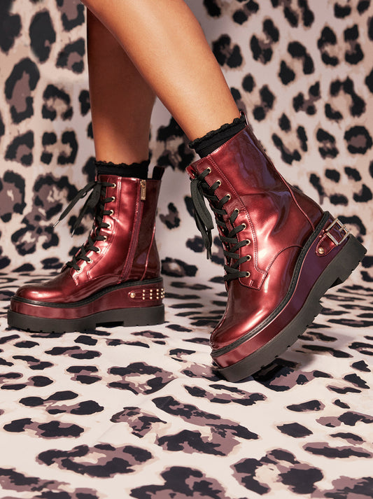 Imelda Combat Boot in Oxblood - Jessica Simpson Women