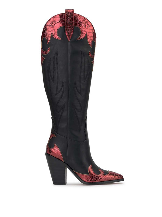 Rhetta Western Boot in Black & Oxblood - Jessica Simpson Women