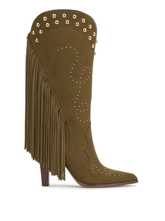 Rosera Studded Fringe Boot in Olive Green - Jessica Simpson Women