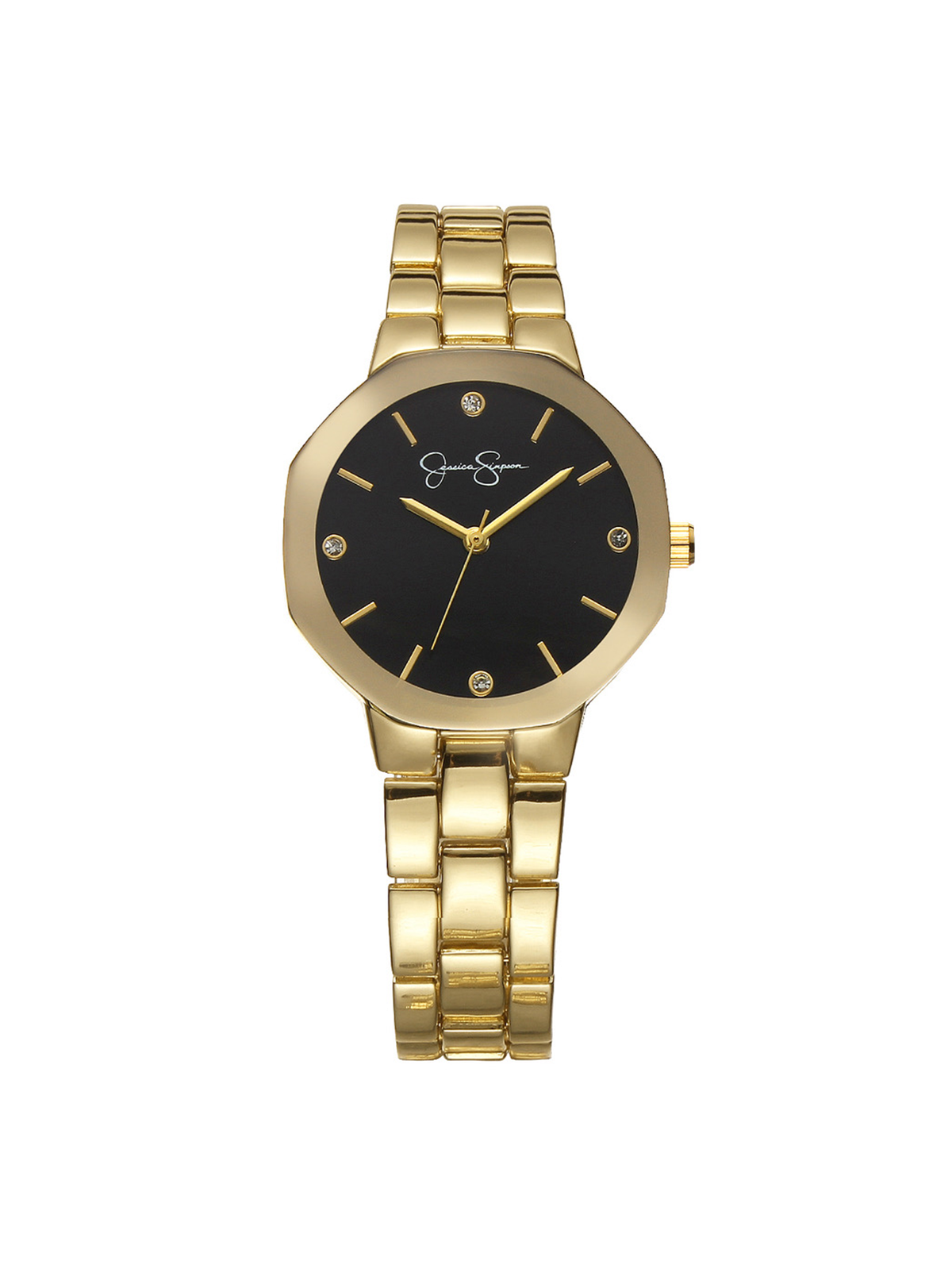 Metallized Bezel Bracelet Watch in Gold Tone - Jessica Simpson Accessories