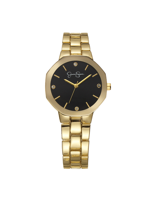 Metallized Bezel Bracelet Watch in Gold Tone - Jessica Simpson Accessories