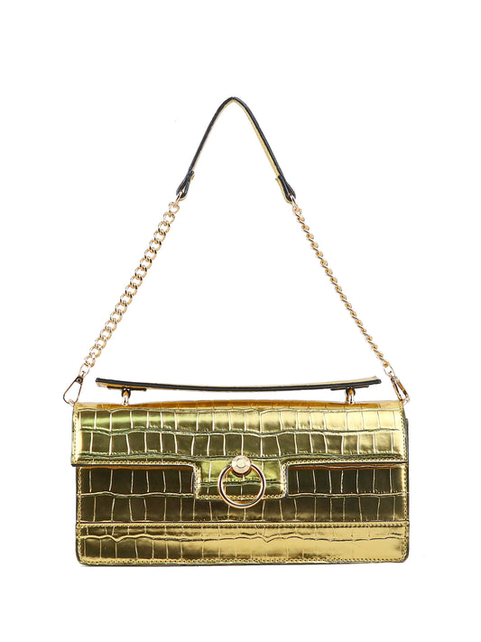 Brooke Clutch in Gold Croco - Jessica Simpson Accessories