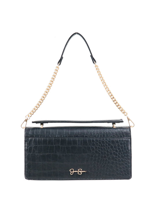 Brooke Clutch in Black Croco - Jessica Simpson Accessories
