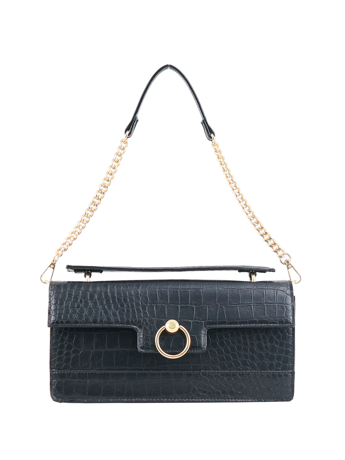 Brooke Clutch in Black Croco - Jessica Simpson Accessories