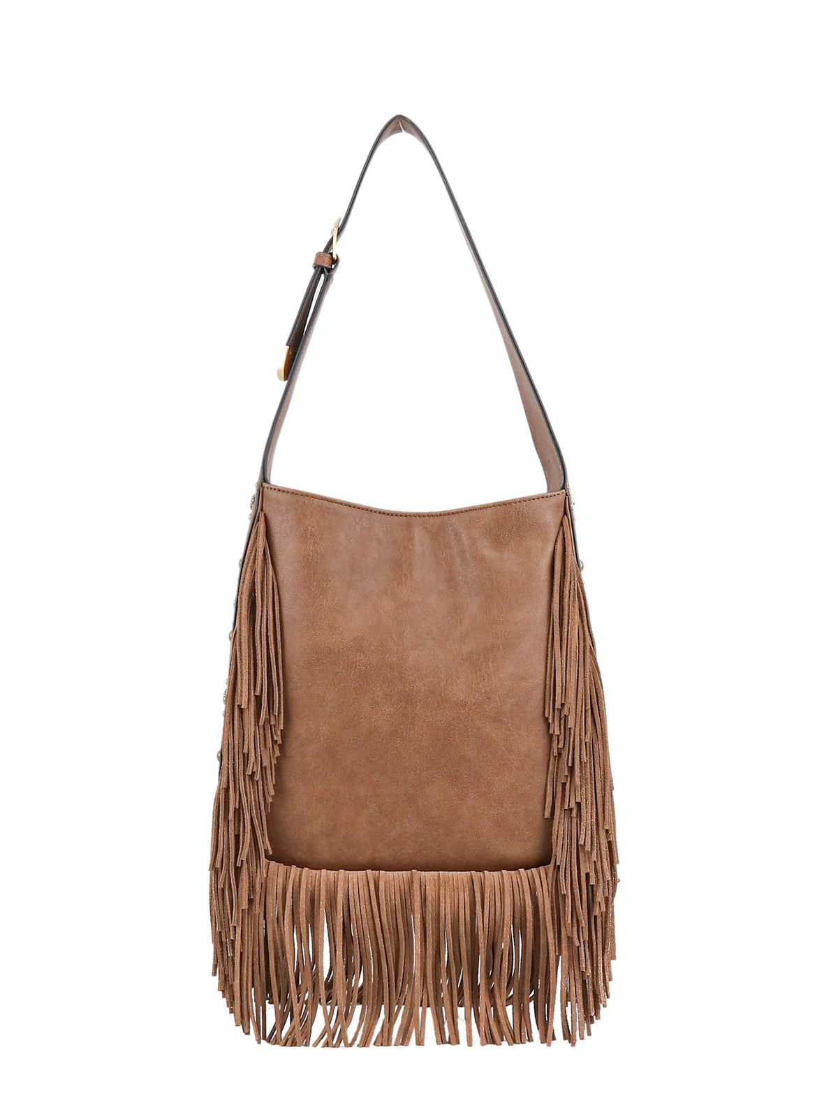 Fringed Calypso Hobo in Almond Brown - Jessica Simpson Accessories