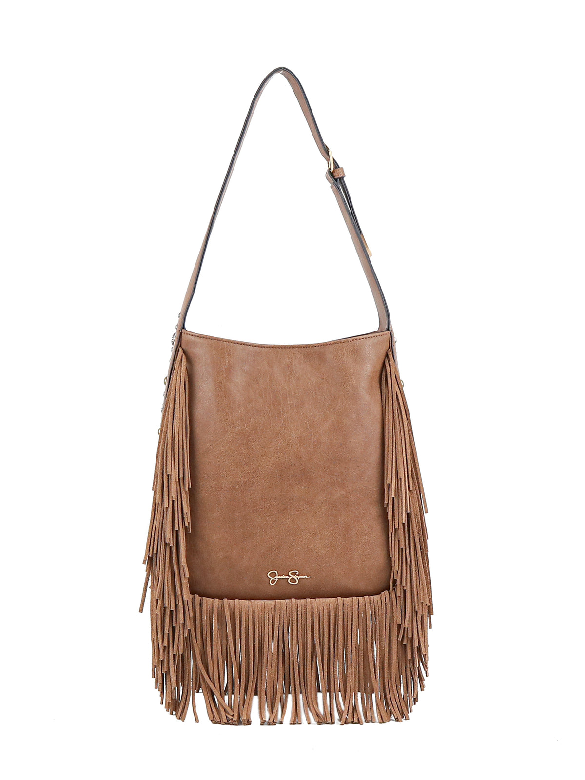 Fringed Calypso Hobo in Almond Brown - Jessica Simpson Accessories